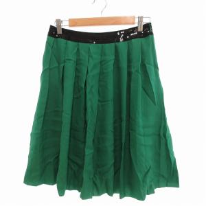 アイシービー iCB プリーツスカート ひざ丈 ビーズ装飾 W62 S 緑 グリーン /TN 1016 ■MG レディース
