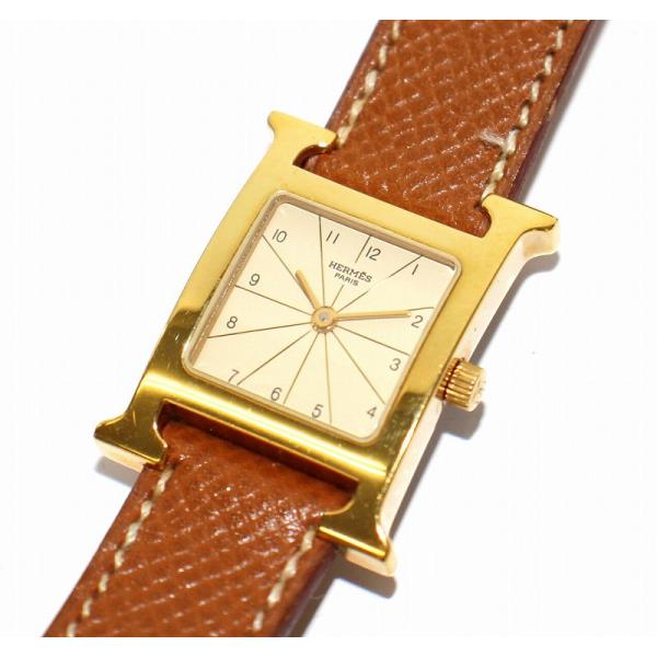 エルメス HERMES Hウォッチ RS1.201 腕時計 クオーツ ◯Z刻印 2針 ゴールドカラー...