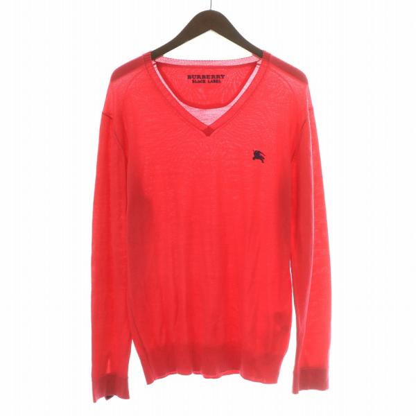 バーバリーブラックレーベル BURBERRY BLACK LABEL ニット セーター 長袖 Vネッ...