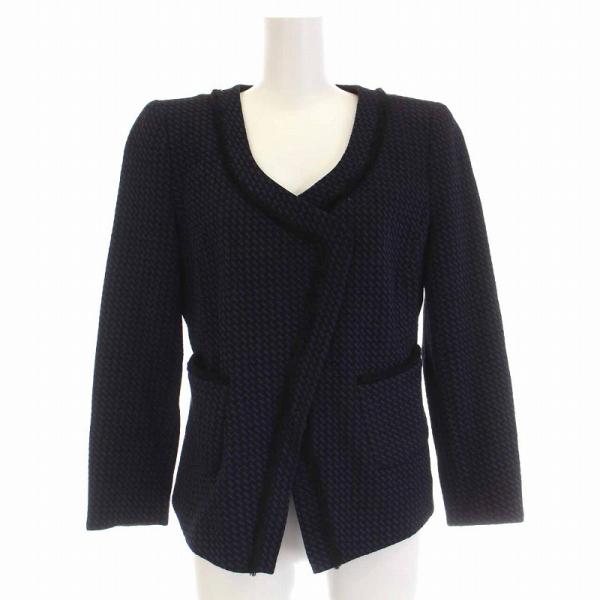 ジョルジオアルマーニ GIORGIO ARMANI ノーカラージャケット 総柄 ジップアップ アウタ...