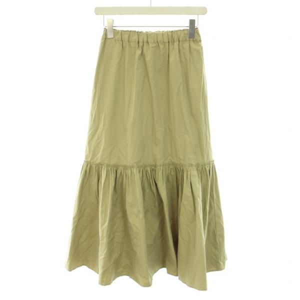 イエナ IENA スカート ロング マキシ フレア ティアード イージー 36 S カーキ /DK ...
