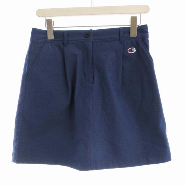 チャンピオン CHAMPION ゴルフSKIRT 台形スカート ひざ丈 キュロット ロゴ L 紺 ネ...