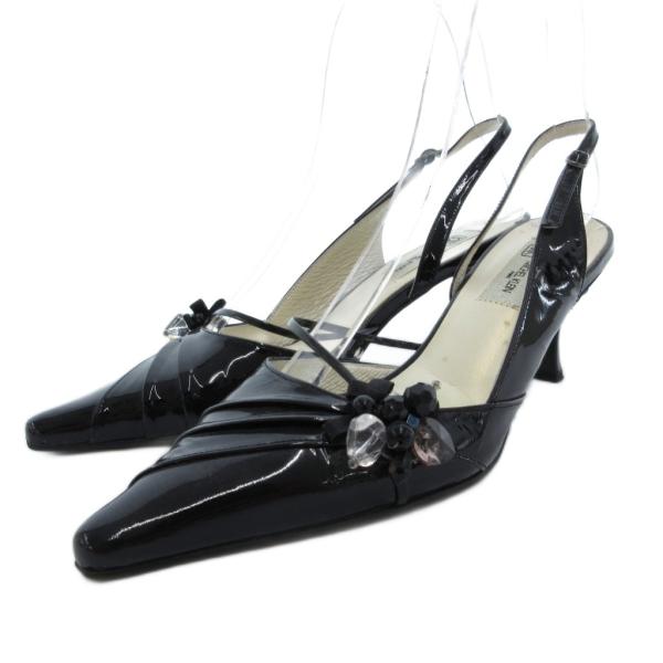 エムケー ミッシェルクラン MK MICHEL KLEIN ストラップパンプス エナメル ポインテッ...