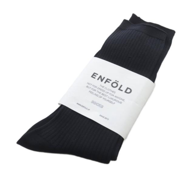 未使用品 エンフォルド ENFOLD ソックス 靴下 黒 ブラック /SR ■GY52 レディース