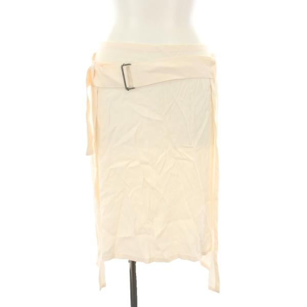 アンドゥムルメステール ANN DEMEULEMEESTER スカート ひざ丈 タイト ベルト 変形...