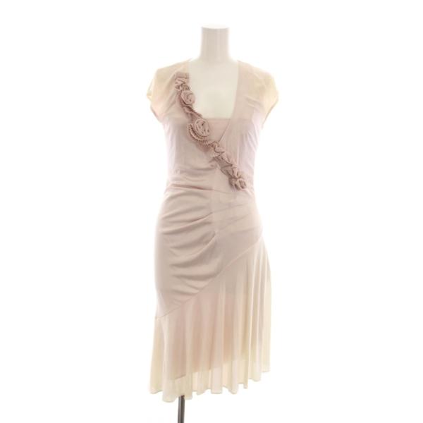 未使用品 シトラスノーツ CITRUS nOTES ドレス ワンピース ひざ丈 サテン 36 白 ピ...