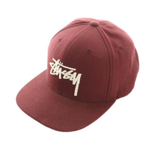 ステューシー STUSSY キャップ 帽子 ウール混 ロゴ刺繍 ボルドー /MI ■MA ユニセック...