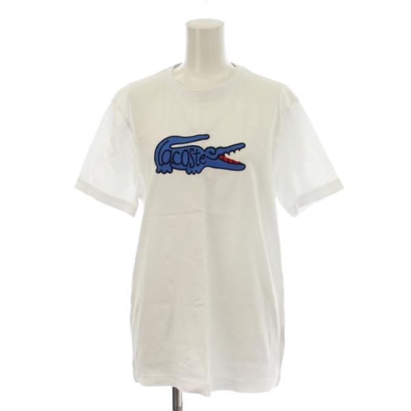 ラコステ LACOSTE Tシャツ カットソー S 白 ホワイト 半袖 ロゴ 刺繍 /LP ■MA ...