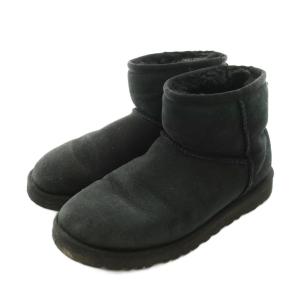 アグ オーストラリア UGG australia CLASSIC MINI BOOTS クラシックミニ ムートンブーツ US6 23cm 黒 ブラック 5854 /YM ■MA レディース