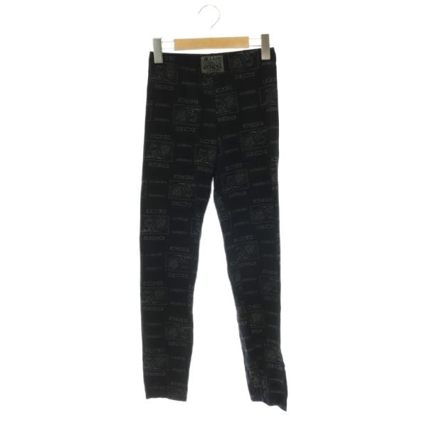 アイスバーグ ICEBERG JEANS キッズ 総柄スリムパンツ ストレッチ M 黒 グレー /C...
