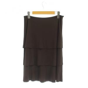 49アベニュー ジュンコシマダ 49AV. junko shimada ティアードスカート 38 茶 ひざ丈 /JP ■MA レディース
