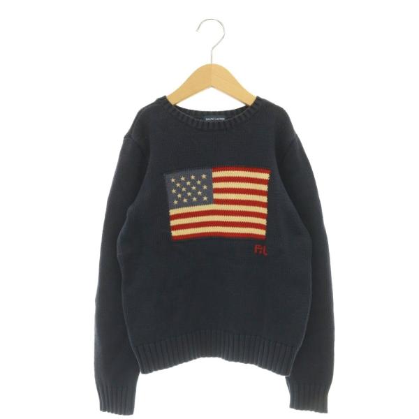 ラルフローレン RALPH LAUREN ニット セーター 長袖 140 紺 ネイビー /NR ■M...
