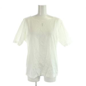 イヴサンローラン YVES SAINT LAURENT Tシャツ M 白 ホワイト ボートネック ラインストーン 半袖 /AP ■KC レディース