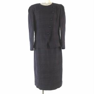 美品 ロシャス ROCHAS セットアップ スカート スーツ テーラード 