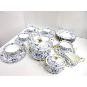 未使用品 ナルミ ボーンチャイナ ミラノ ステープルライン 23ピース ティーセット ティーカップ ...