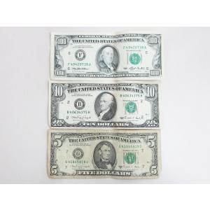 アメリカ 旧紙幣 合計115ドル 100ドル 10ドル 5ドル1988-1993 外国紙幣 古紙幣 ...