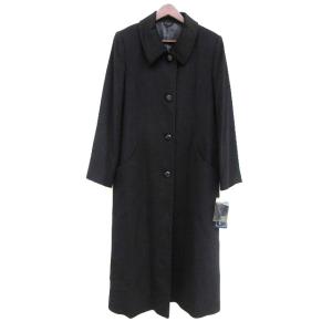 カシミヤ ステンカラー ロングコート ブラック 黒 M アウター