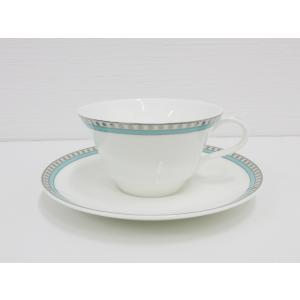 ティファニー TIFFANY &amp; CO. プラチナブルー カップ＆ソーサー 1客 食器 箱付