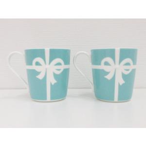 ティファニー TIFFANY &amp; CO. ブルーリボン マグカップ 2点 セット ペア 箱付 食器