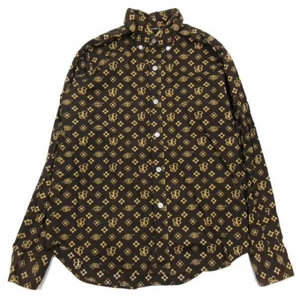 ビームスボーイ BEAMS BOY WEAR モノグラム シャツ 長袖 ボタンダウン カットソー ブ...