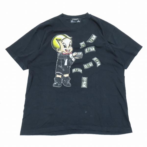 ドムレーベル DOMREBEL BOX Tシャツ 半袖 クルーネック プリント カットソー XL 黒...