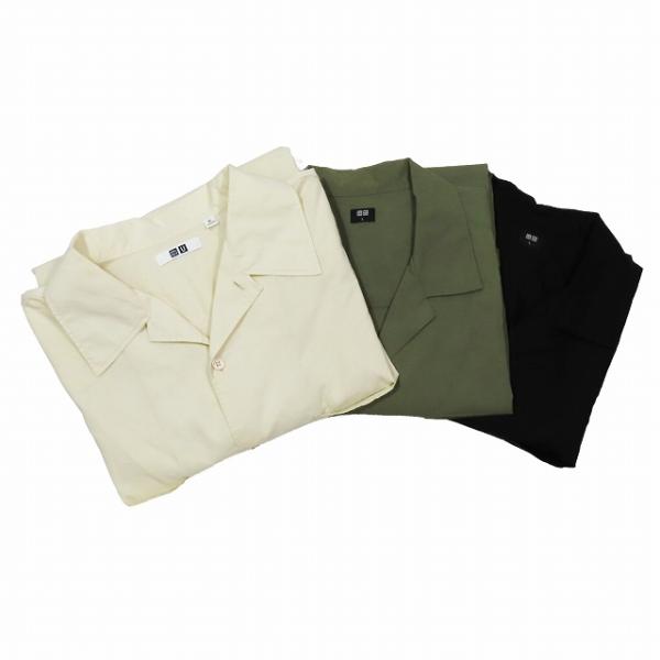 ユニクロ UNIQLO まとめ売り 3点セット オープンカラーシャツ 長袖 半袖 XL/L ナチュラ...