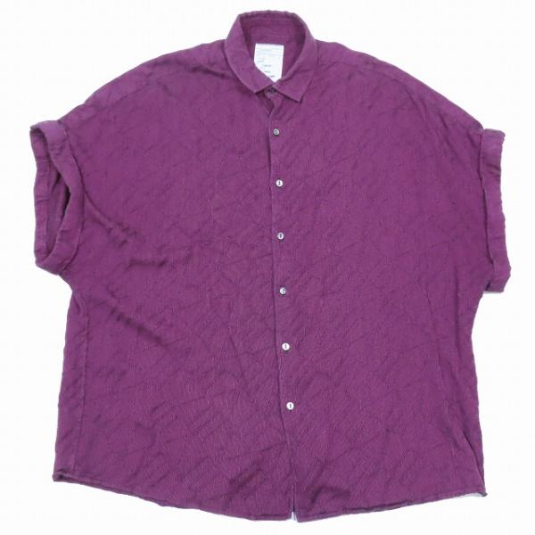 シャリーフ SHAREEF オーバーシルエット シャツ 半袖 カットソー 2 紫 パープル 1753...