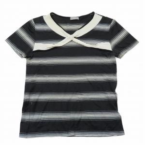 ディオール Dior Tシャツ 半袖 ラウンドネック ボーダー カットソー XXS 黒 白/7YBAM7 レディース｜vectorpremium