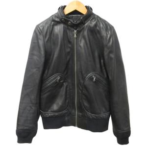 ヒステリックグラマー HYSTERIC GLAMOUR ラムレザー シングル ライダースジャケット ブルゾン 斜めジップ 0113LB04 F メンズ約XS相当 STK｜vectorpremium