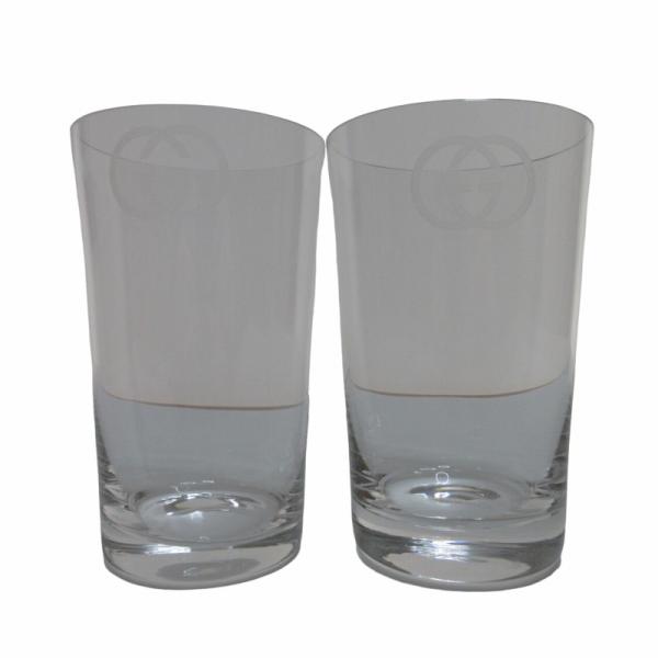 未使用品 グッチ GUCCI インターロッキングG タンブラーグラス ペアグラス GG コップ クリ...