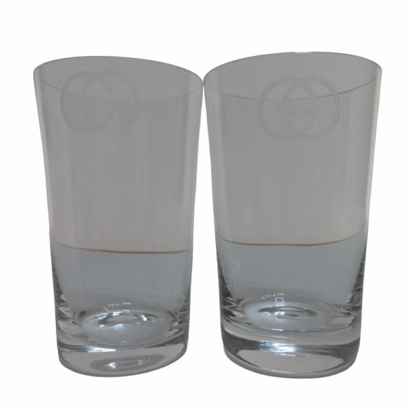 グッチ GUCCI インターロッキングG タンブラーグラス ペアグラス GG コップ クリア 食器 ...