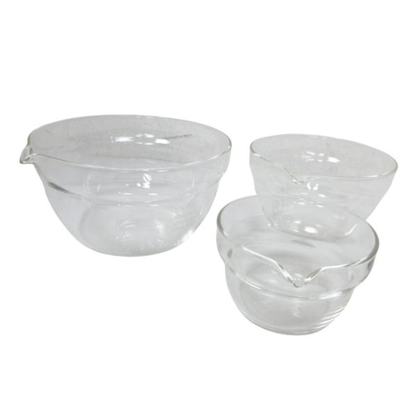 未使用品 ハリオ HARIO 片口ボウル 3個セット KB-1318 耐熱ガラス 日本製