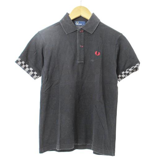 フレッドペリー FRED PERRY チェッカー ポロシャツ カットソー 半袖 ロゴ刺繍 鹿の子 S...