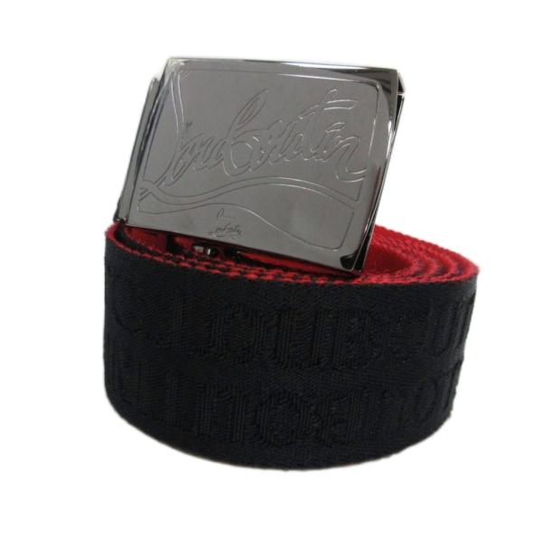 クリスチャンルブタン RICKY PLATE BELT ガチャベルト プレートベルト ロゴバックル ...