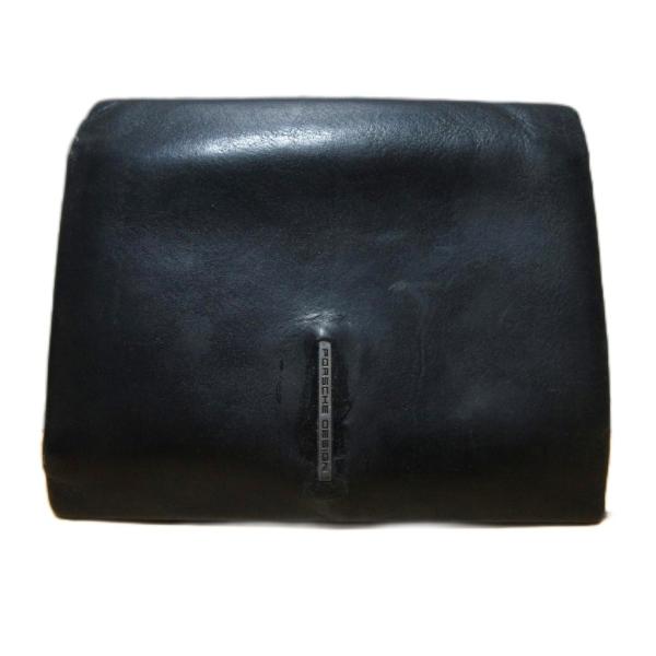 ポルシェ デザイン PORSCHE DESIGN 二つ折り財布 ウォレット レザー ロゴプレート ブ...