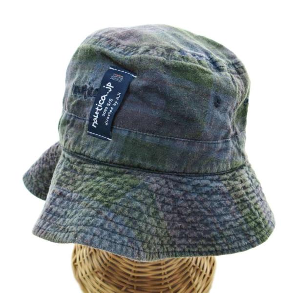 ノーティカ NAUTICA by A.H 22SS バケットハット 帽子 ロゴ刺繍 ロゴパッチ 紺 ...