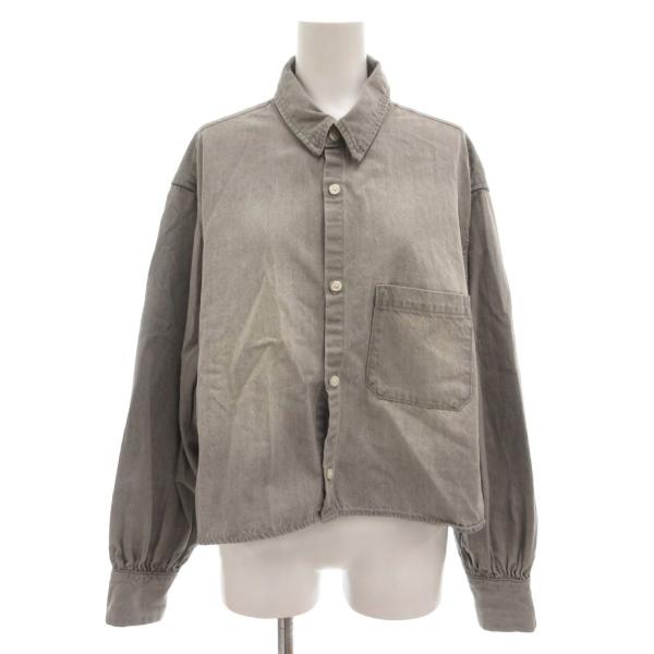 クチューム QTUME シャツ ジャケット 38 グレー ゆったり ボリューム袖 デニム /AE I...