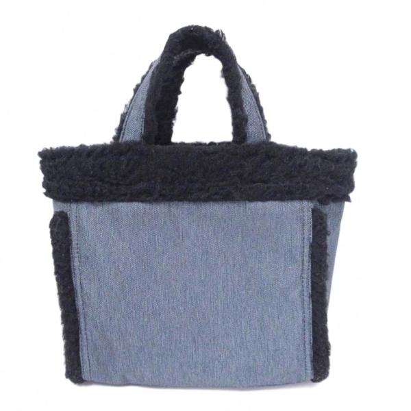 レスポートサック LesportSAC ハンドバッグ トートバッグ デニム 切替 ボア 黒 灰 ブラ...
