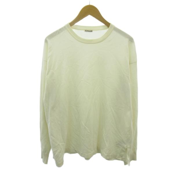 オーラリー AURALEE ニット セーター コットン 長袖 4 白 ホワイト A9SP01HT 0...