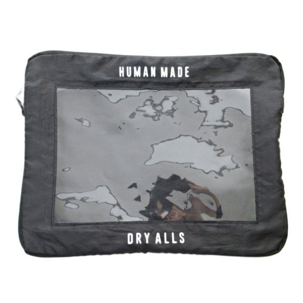 ヒューマンメイド HUMAN MADE トラベルポーチ セカンドバッグ ラージ ロゴプリント ナイロ...