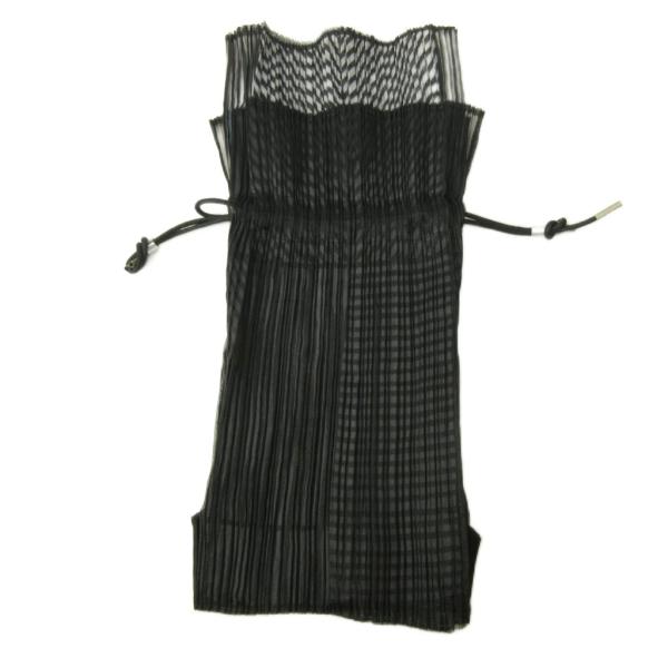 イッセイミヤケ ISSEY MIYAKE 美品 プリーツ 巾着バッグ セカンド バイカラー 切替 ス...