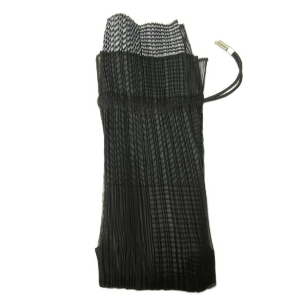 イッセイミヤケ ISSEY MIYAKE 美品 プリーツ 巾着バッグ 切替 チェック柄 黒 白 ブラ...