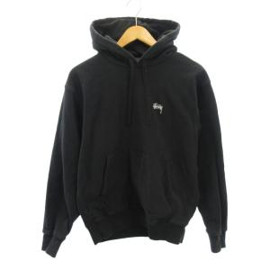 ステューシー STUSSY STOCK LOGO HOOD プルオーバー パーカー フーディー ロゴ 刺繍 長袖 S 黒 ブラック 118469 0313 メンズ