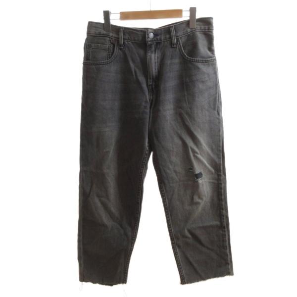 リーバイス Levi's 美品 デニムパンツ ジーンズ W31 黒 ブラック ダメージ加工 カットオ...