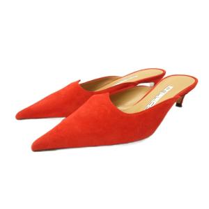 ペリーコ PELLICO クオーレ CUORE ミュール シューズ ポインテッドトゥ スエード 36 23.0cm 赤 レッド 0311 IBO92 レディース