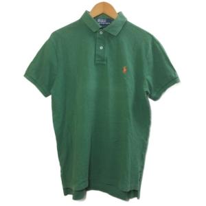 ポロ バイ ラルフローレン Polo by Ralph Lauren ポロシャツ 半袖 ポニー刺繍 ワンポイント カスタムフィット M 緑 グリーン IBO92 /X メン