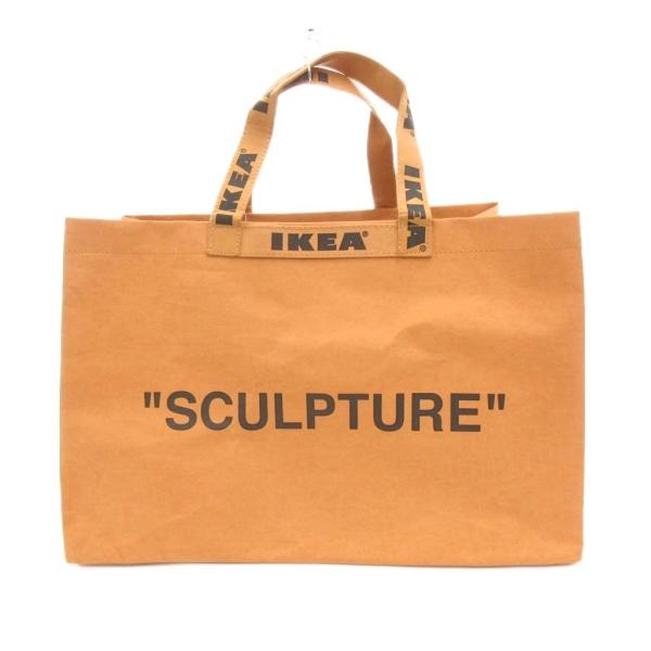 未使用品 IKEA × Virgil abloh バッグ ショッパー ロゴ キャメル 大きいサイズ ...