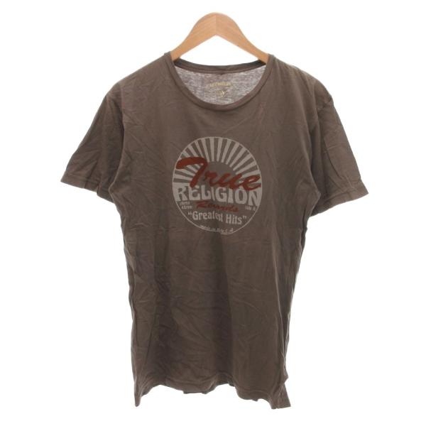 トゥルーレリジョン TRUE RELIGION Tシャツ M 茶 ブラウン 半袖 グラフィックプリン...