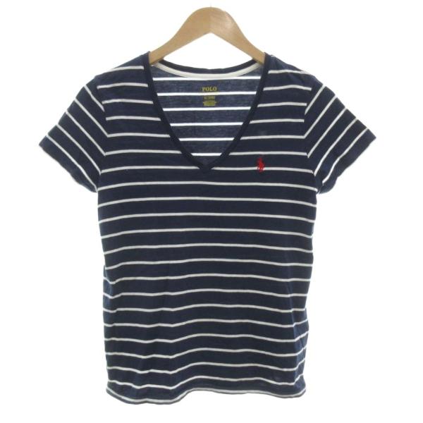 ポロ ラルフローレン POLO RALPH LAUREN 半袖 VネックＴシャツ M 紺 ネイビー ...