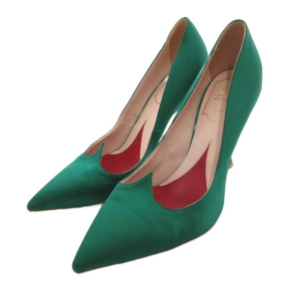 ロジェヴィヴィエ ROGER VIVIER パンプス ポインテッドトゥ ハイヒール サテン 35.5...
